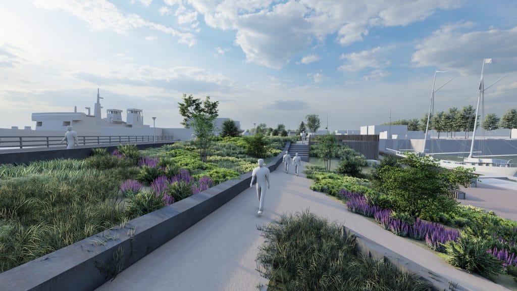 Visuele impressie van de nieuwe Waddenpromenade